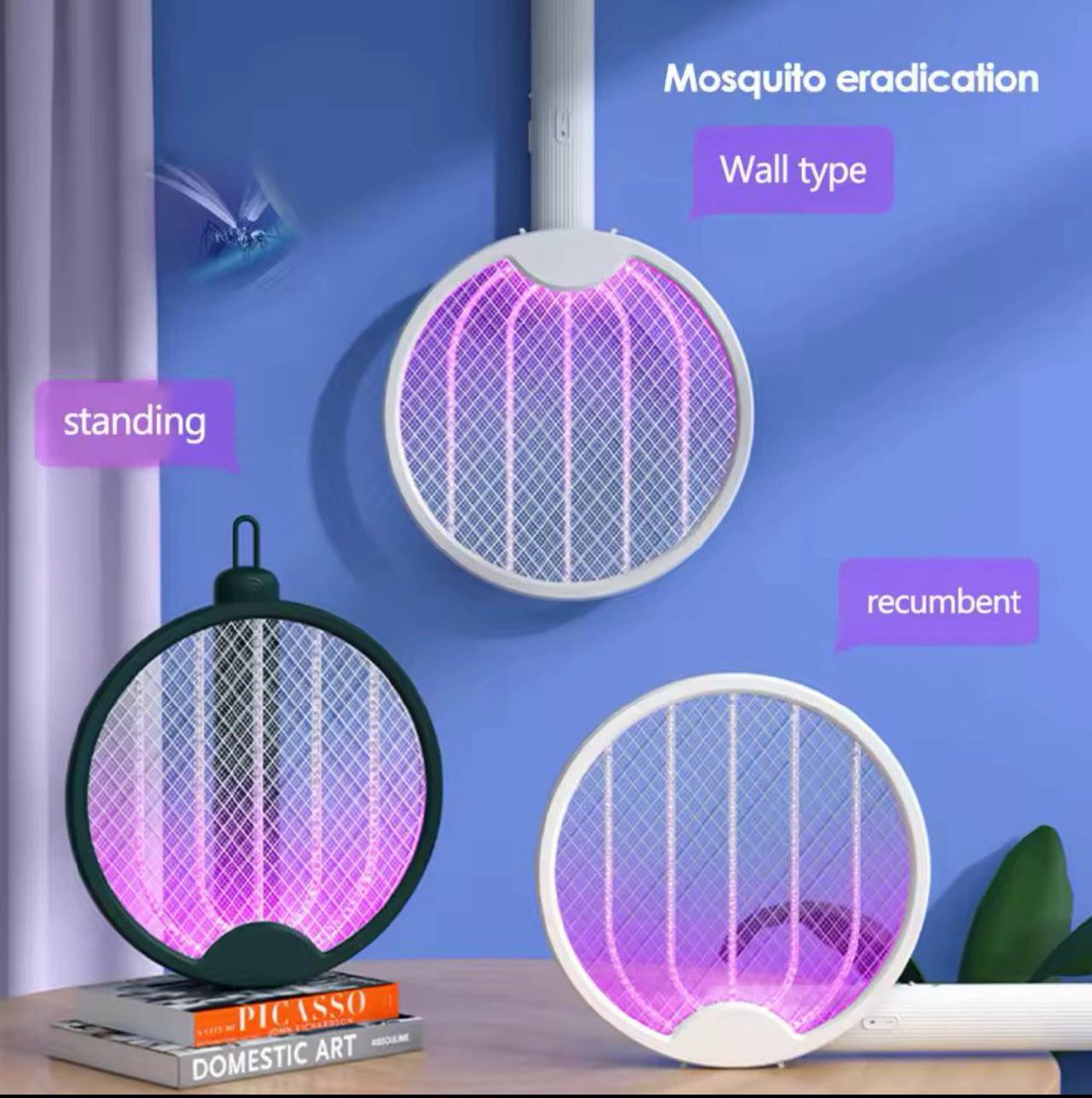 Rechargeable Foldable Swatter With Attractant Light